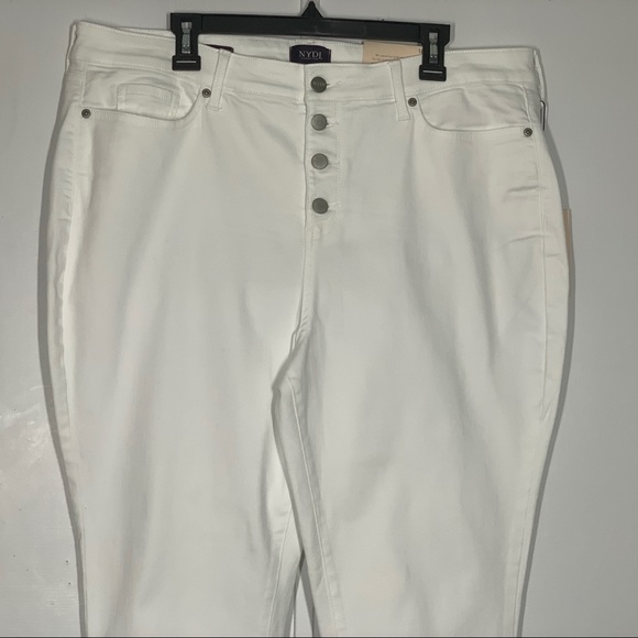 NYDJ Ami Exposed Button Fly Stretch Ankle Women's Jeans in Optic White - Picture 6 of 16